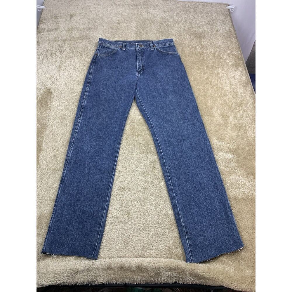 Wrangler Jeans Mens 33x31.5 Blue Cowboy Cut 13MWZWD Cut Length 835